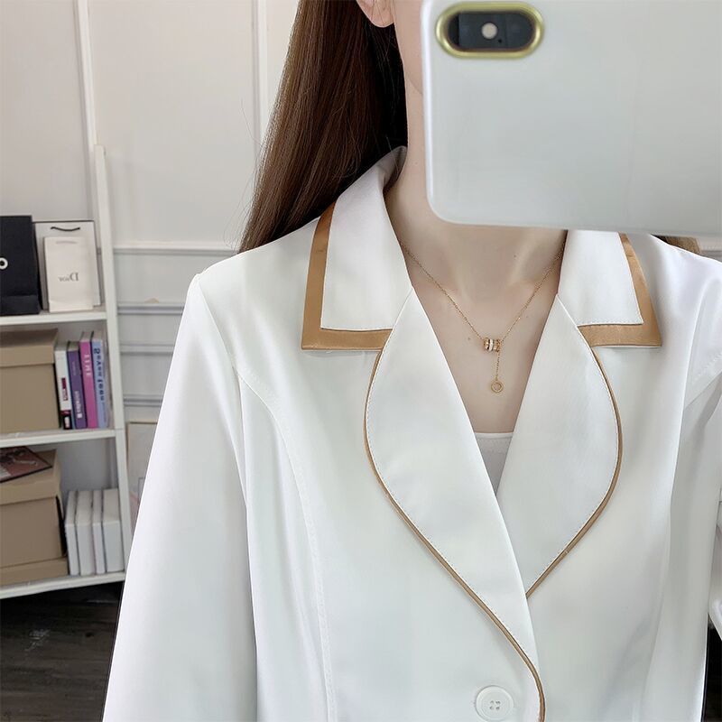 Medical Lab Coats - Vestido corto blanco de uniforme de