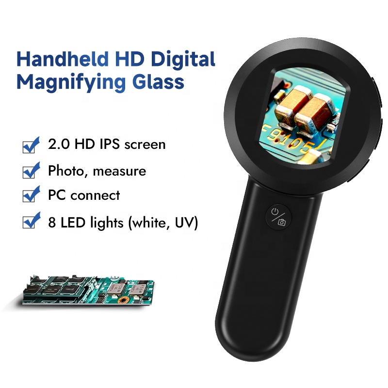 Digital Microscope - Lupa Digital HM020 con 8 Luces