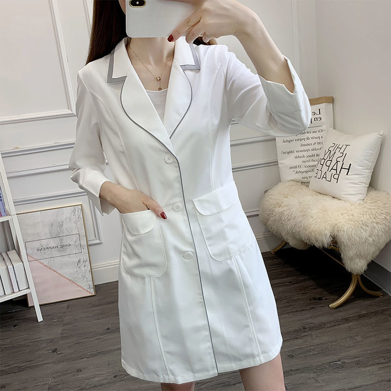 Vestido corto blanco de unifor - Medical Lab Coats reseña y precio