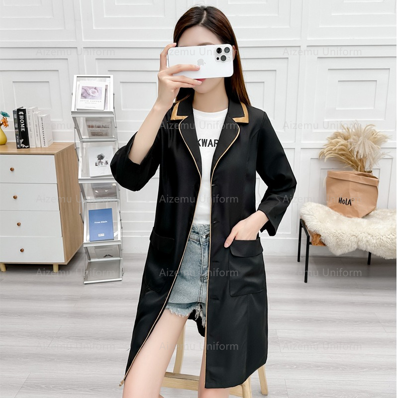 Uniforme de belleza negro con  - Medical Lab Coats reseña y precio