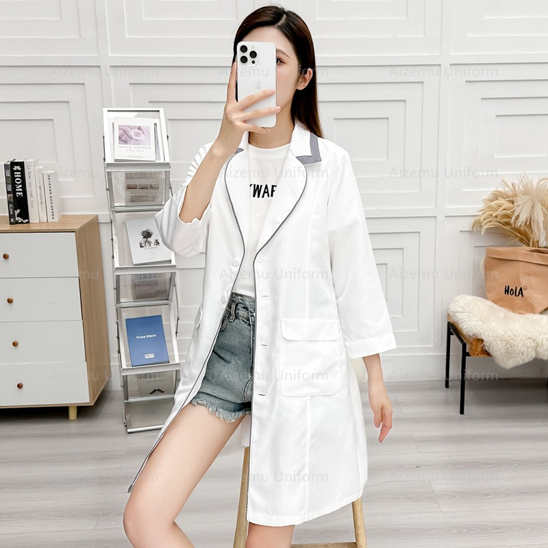Uniforme de belleza negro con  - Medical Lab Coats reseña y precio