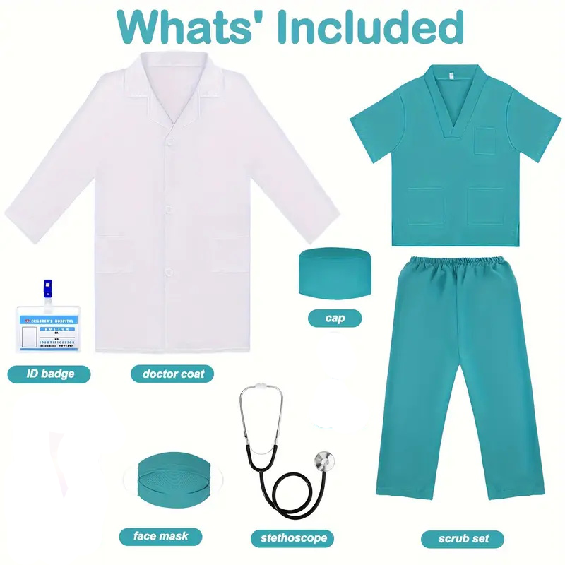 7 Uds. Traje de Cosplay de méd - Medical Lab Coats reseña y precio